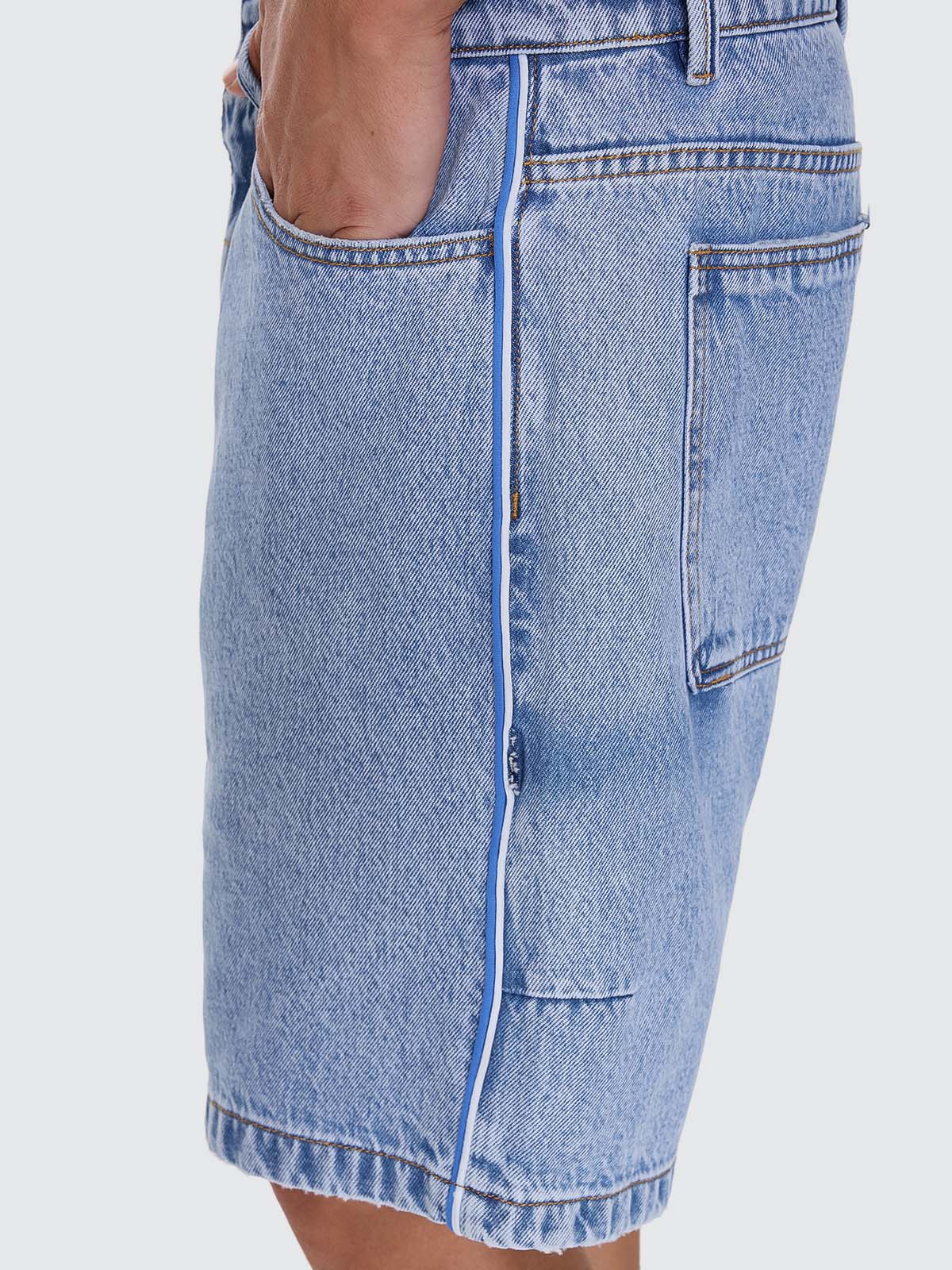 Heavy Static Slacker Relaxed Denim Short - Tempest Blue 26