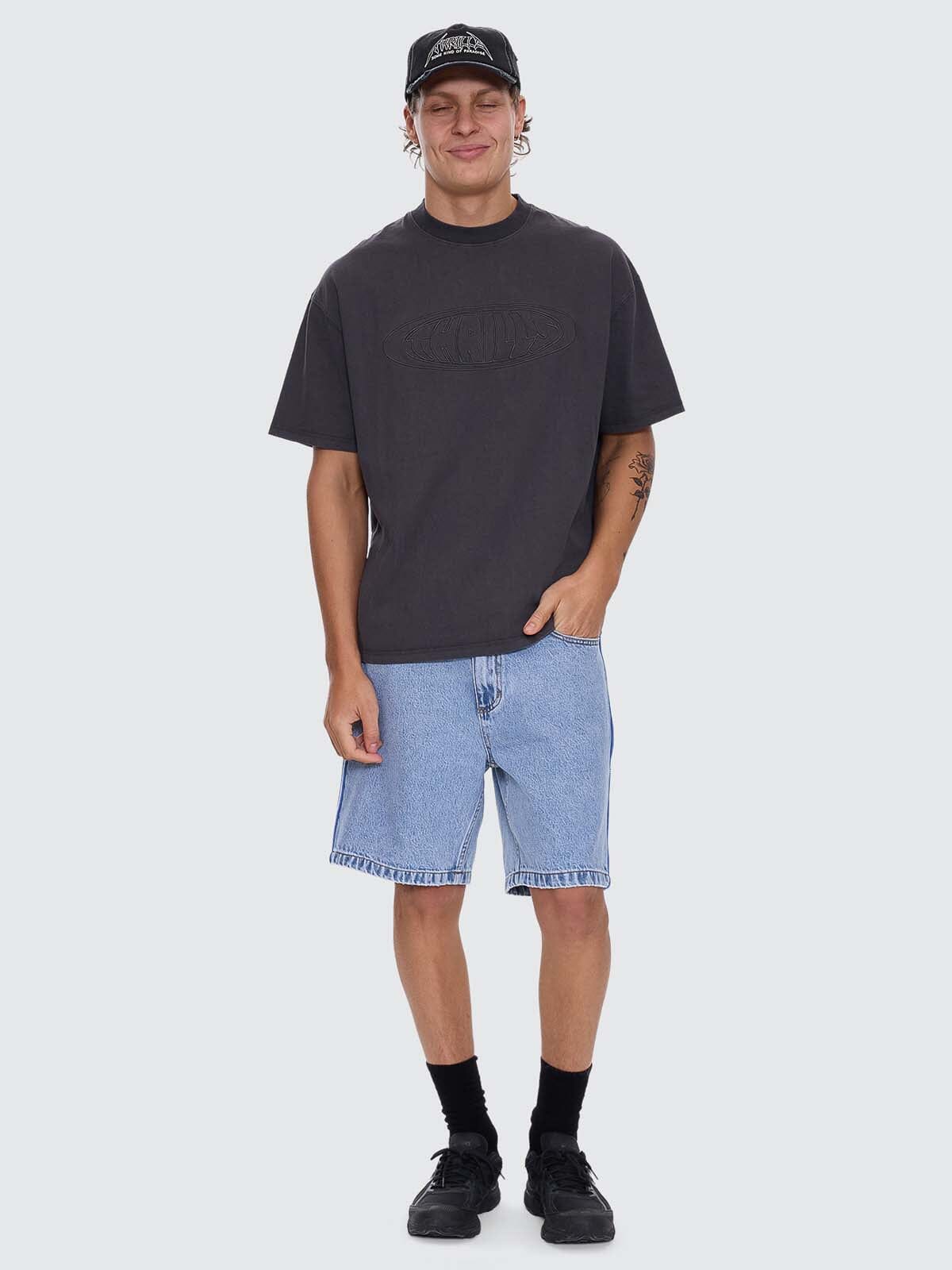 Heavy Static Slacker Relaxed Denim Short - Tempest Blue 26