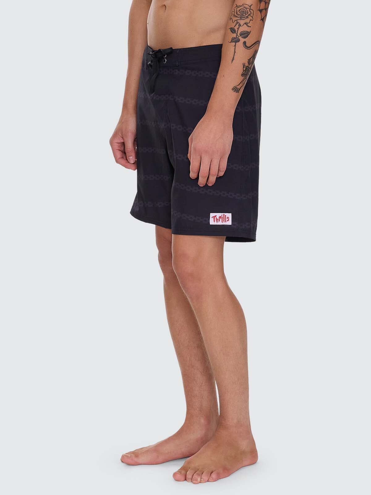 Once Bitten Twice Shy Boardshort - Black 28