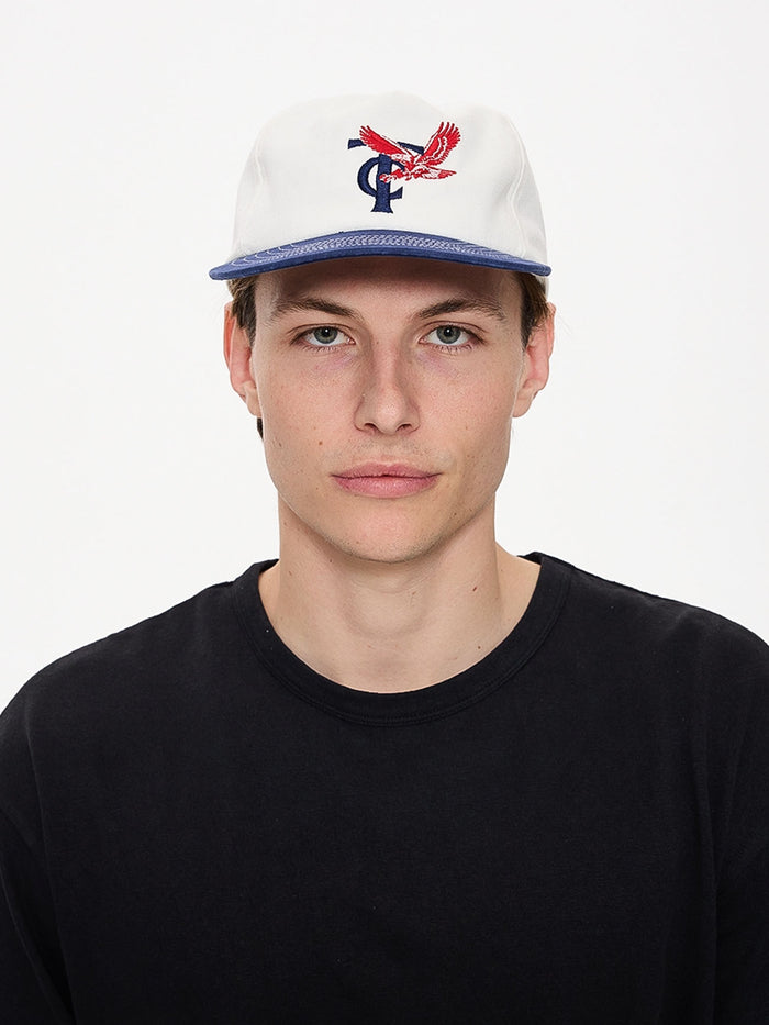 Double Down 5 Panel Cap - Heritage White - Guardian Navy