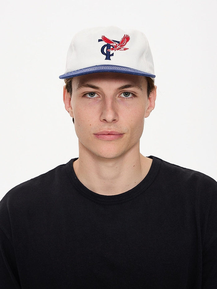Double Down 5 Panel Cap - Heritage White - Guardian Navy