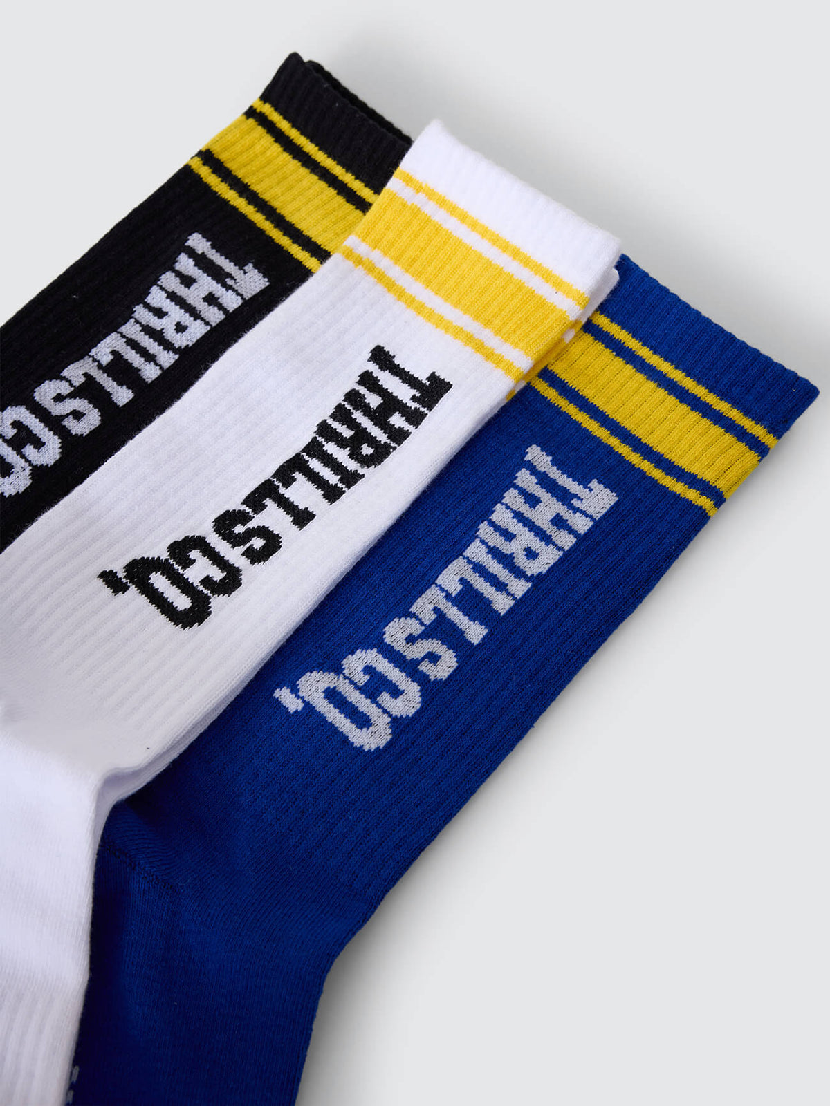 Measured Force 3 Pack Sock - Black - White - Lapis Blue One Size