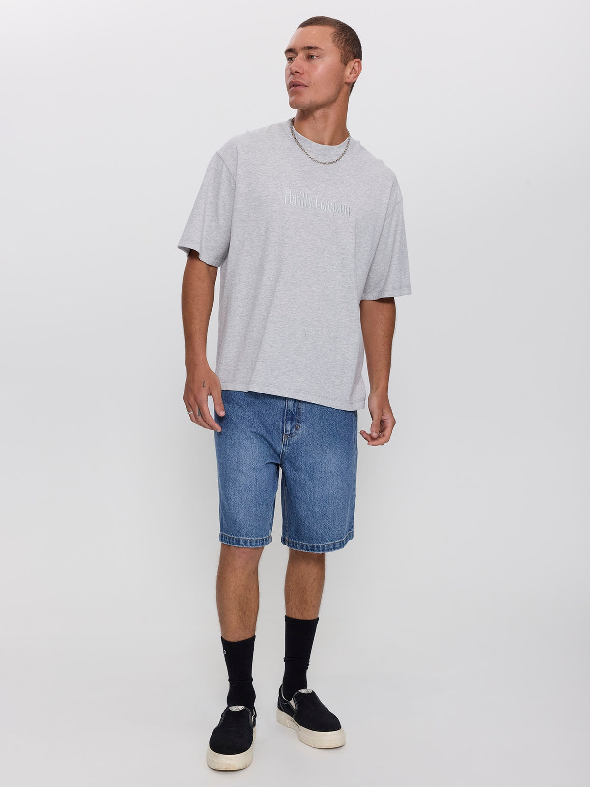 Primitive Thrills Box Crop Tee - Snow Marle XS
