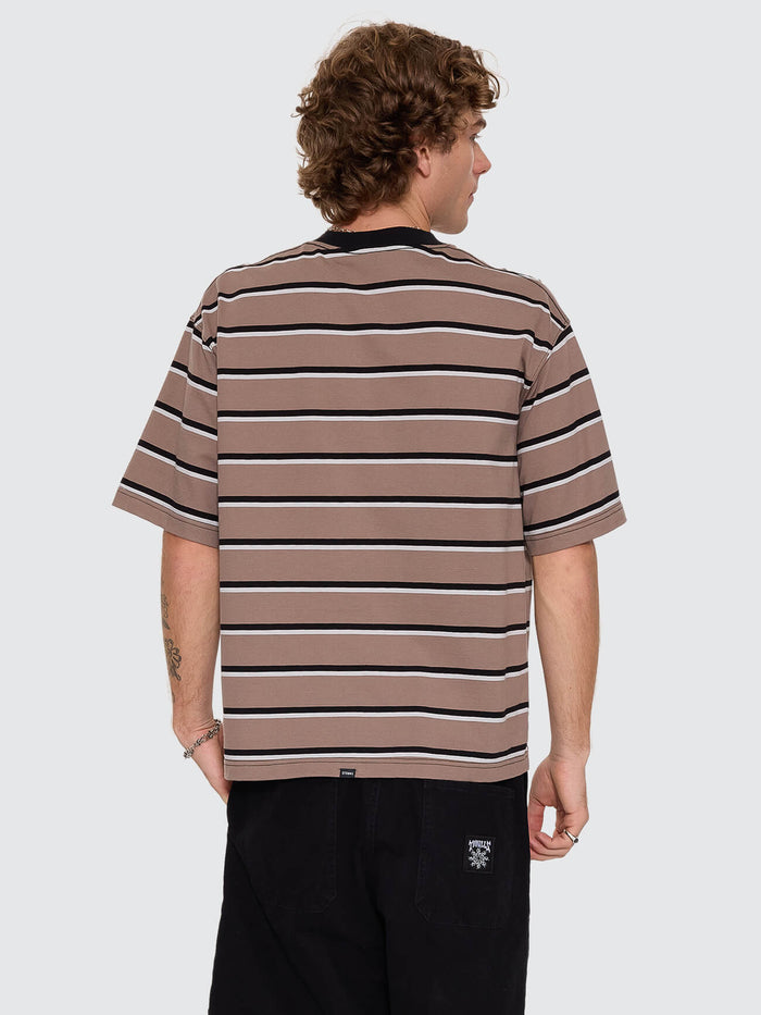 Staggered Big Stripe Box Crop Tee - Falcon XS