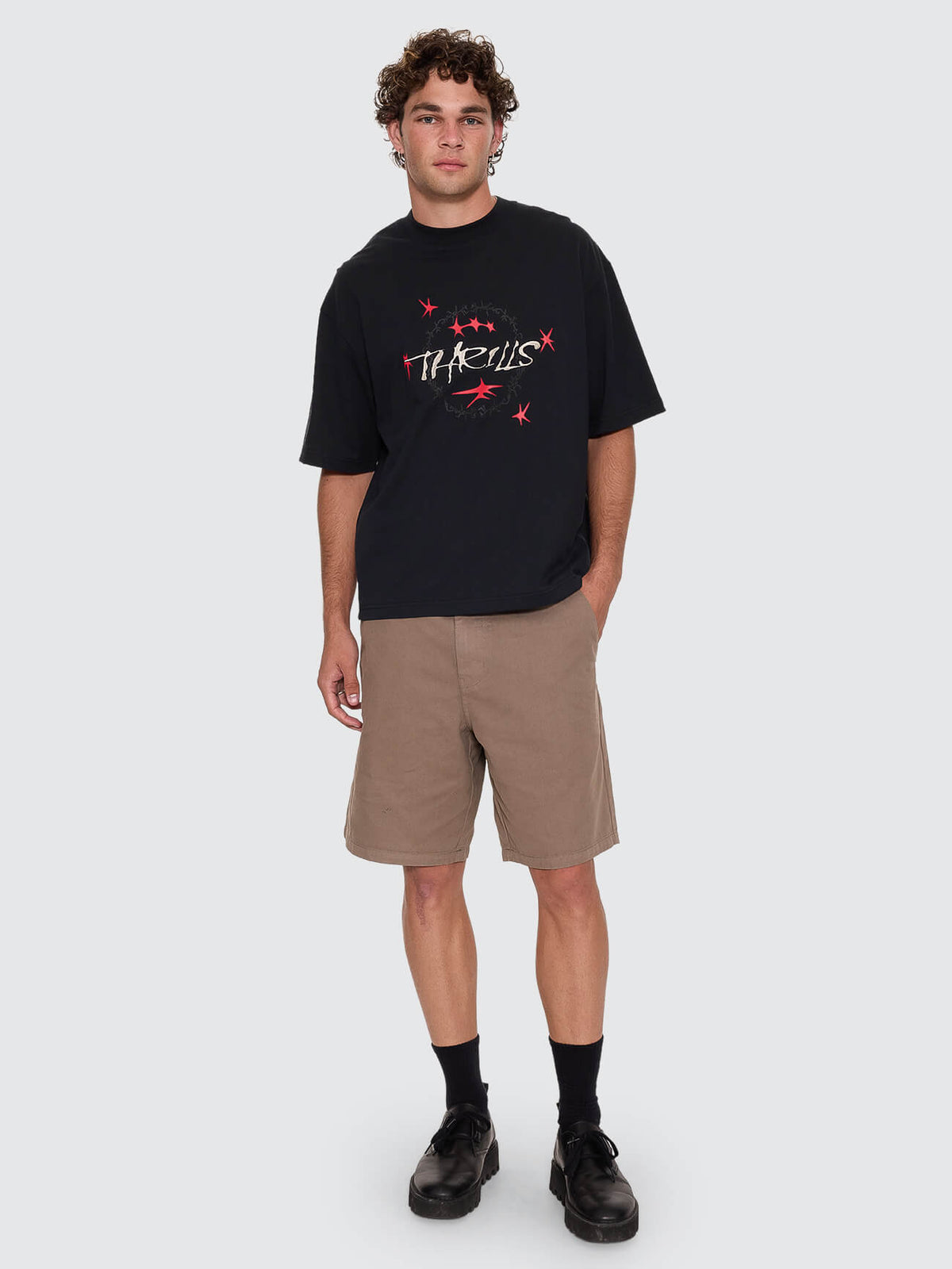 Heater Box Crop Tee - Washed Black XS