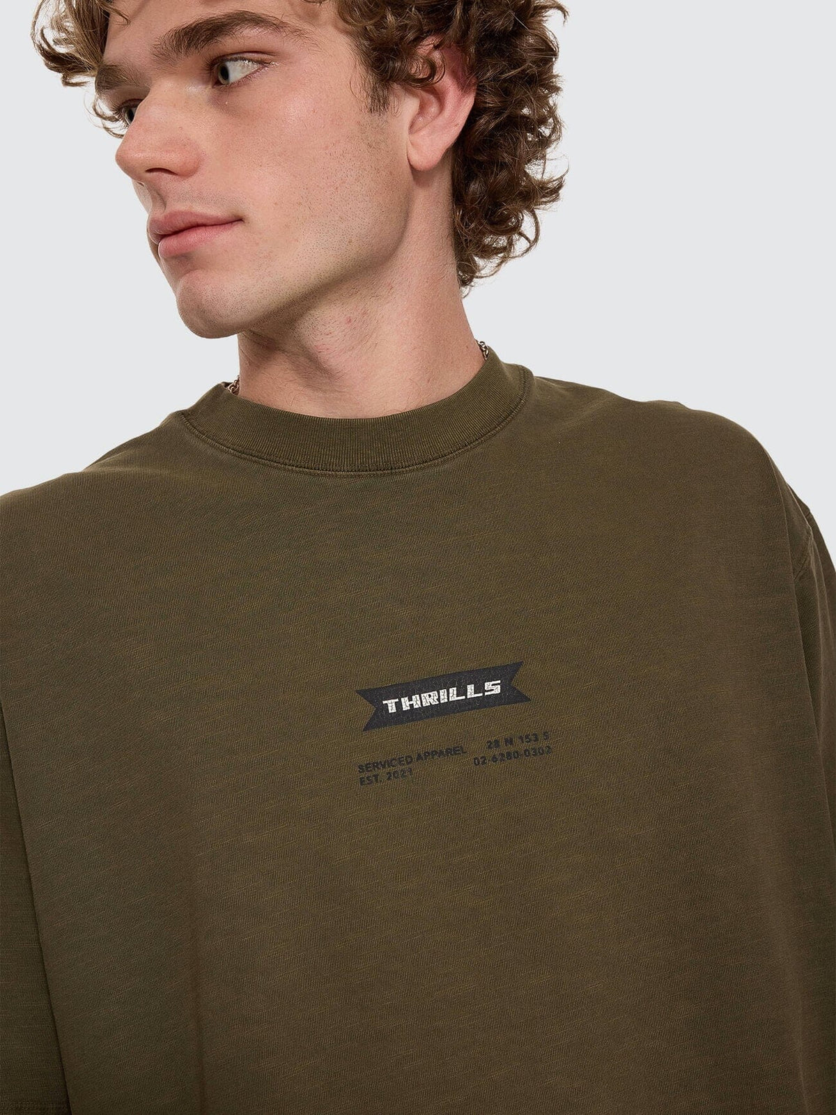 Serviced Box Crop Tee - Military XS
