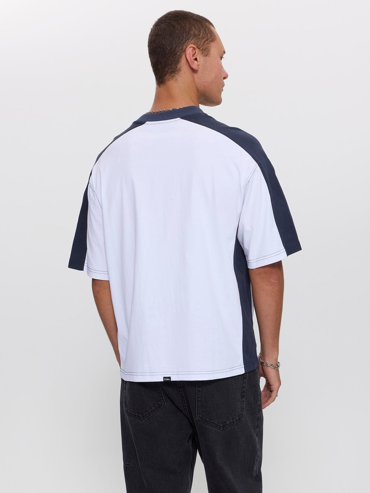 Mad Dogs Box Crop Panel Tee - White XS