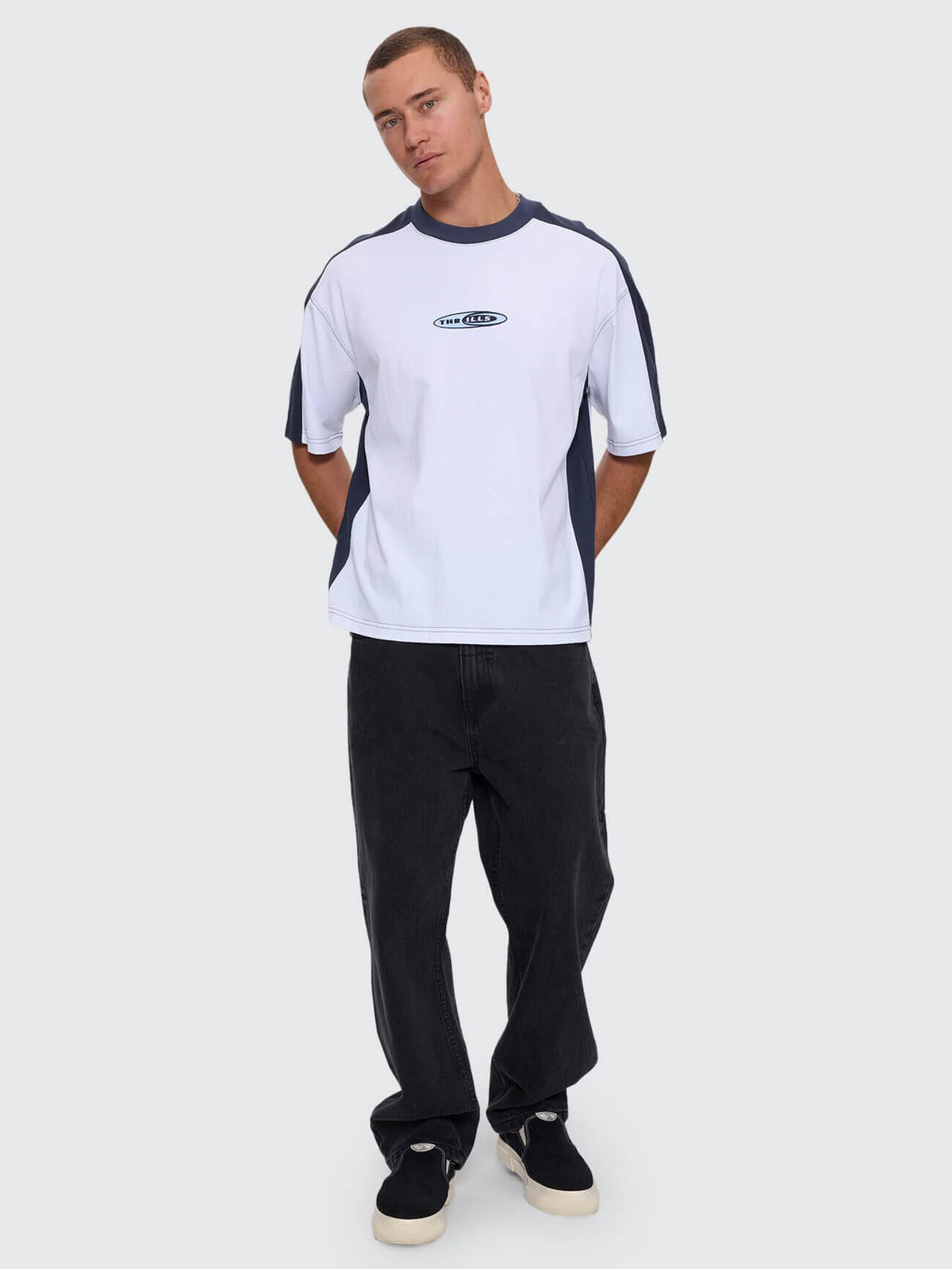 Mad Dogs Box Crop Panel Tee - White XS