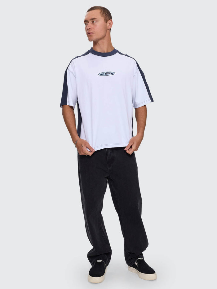Mad Dogs Box Crop Panel Tee - White XS