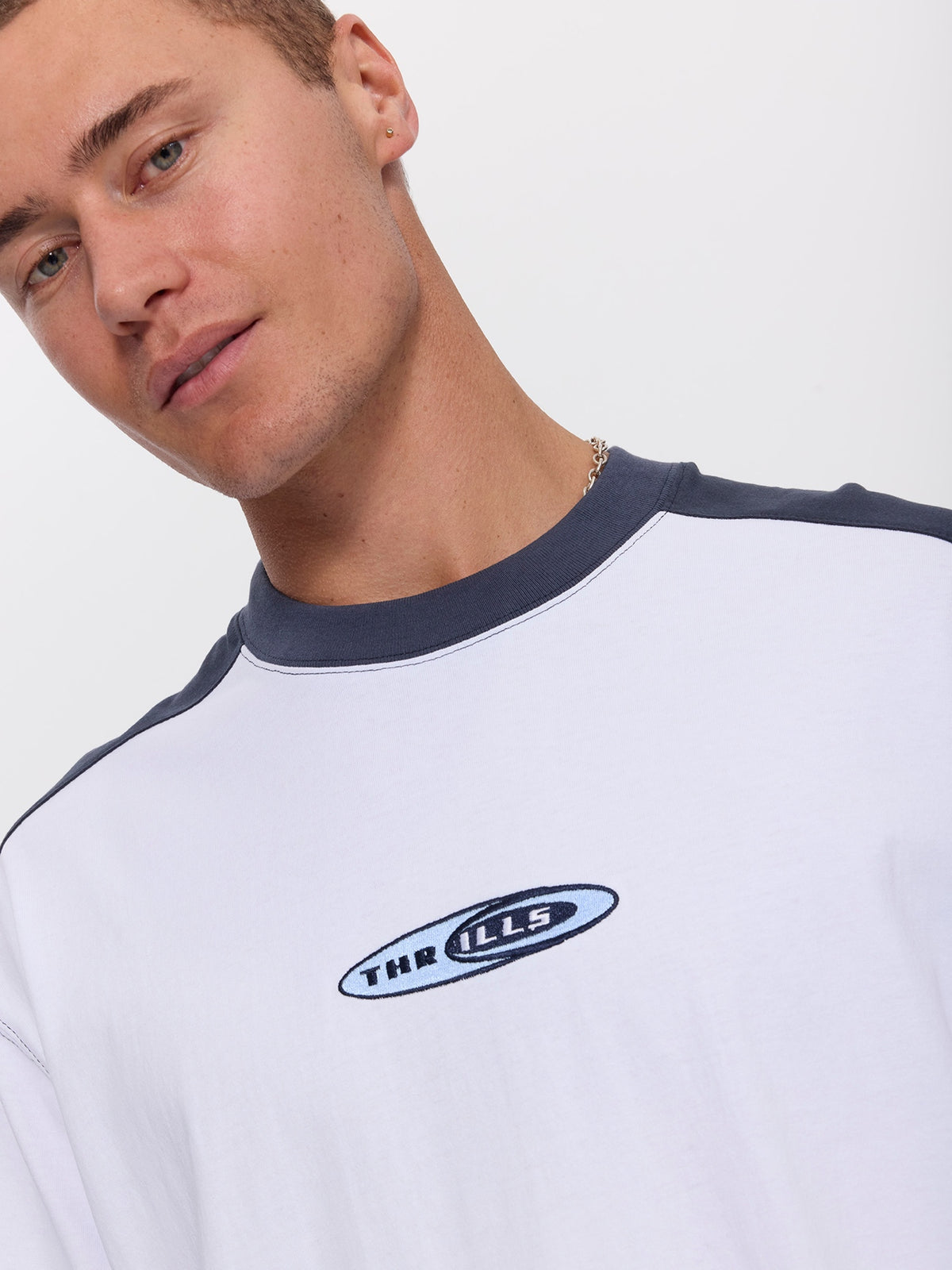 Mad Dogs Box Crop Panel Tee - White XS