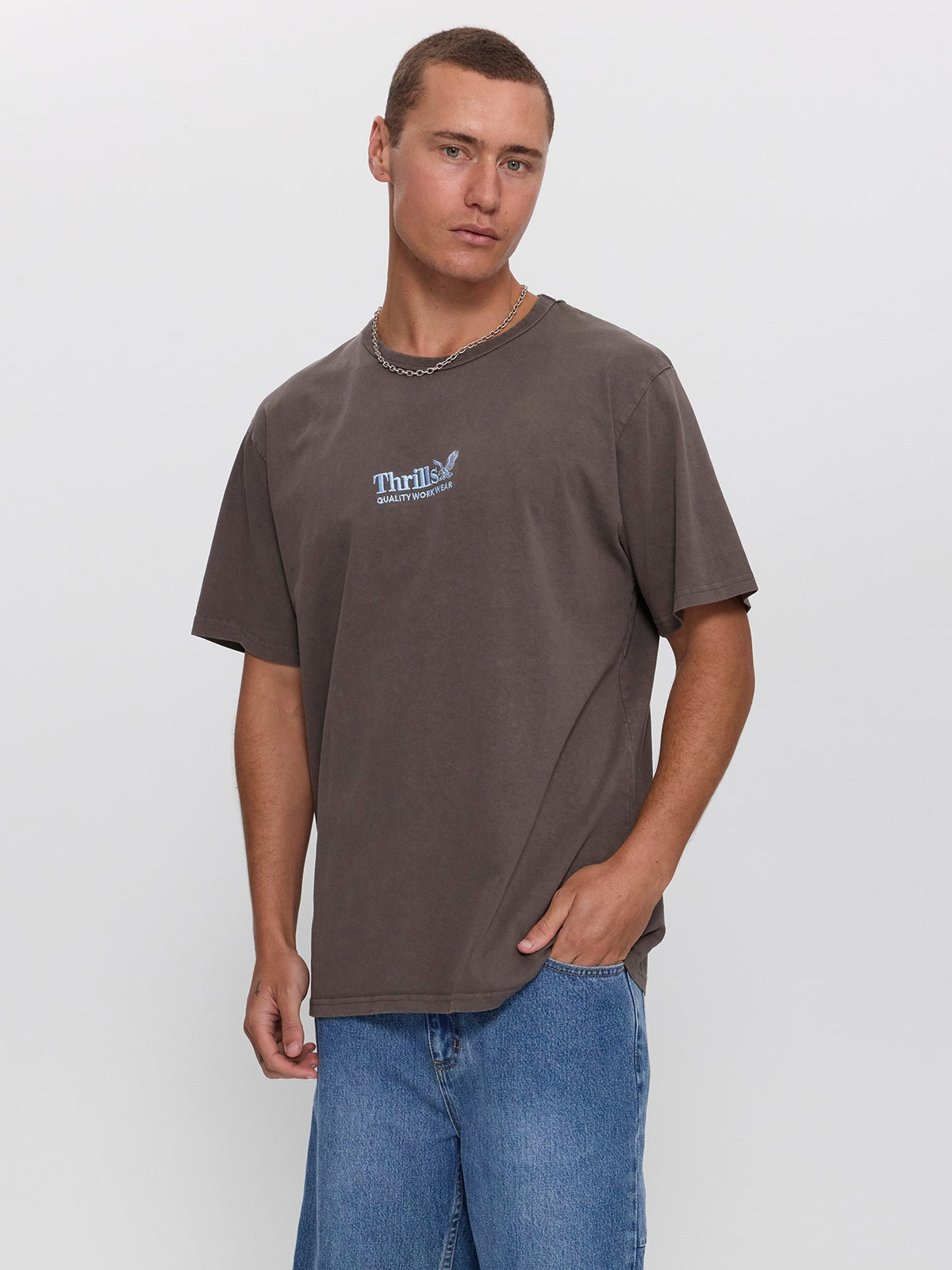 Thrills Workwear Embro Merch Fit Tee - Bungee Cord XS