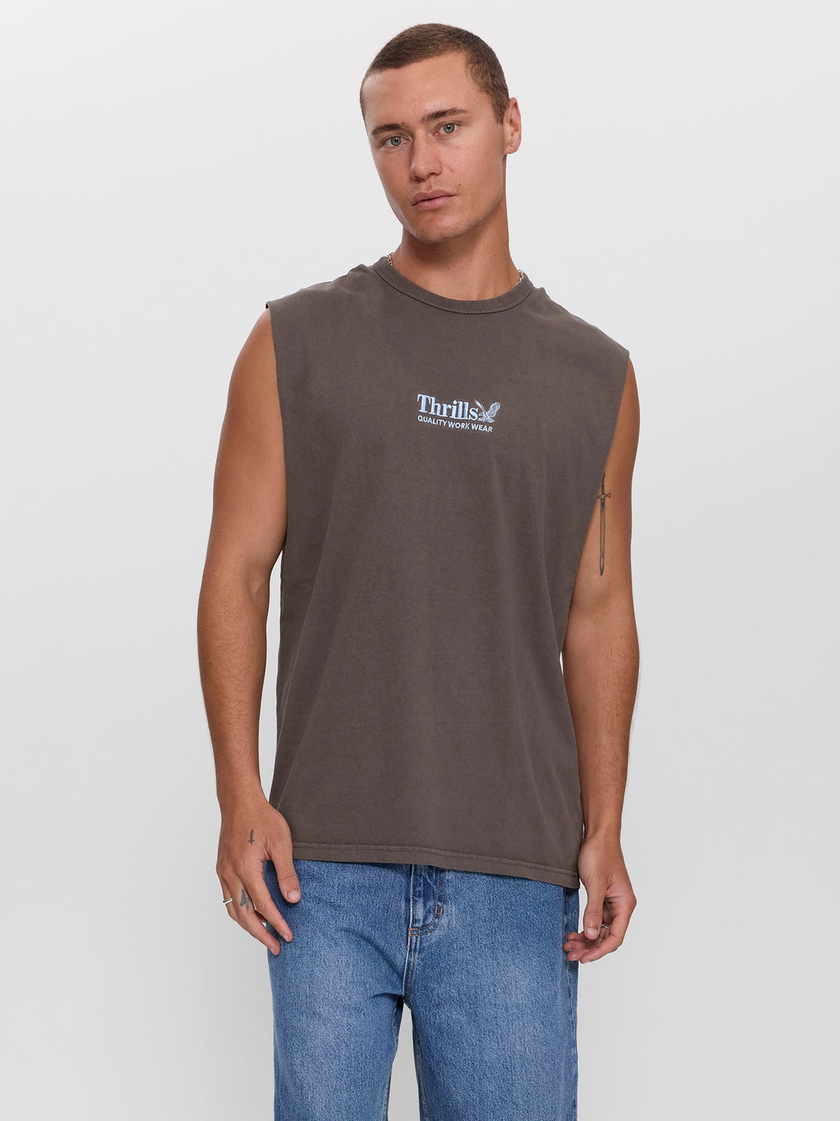 Thrills Workwear Embro Merch Fit Muscle Tee - Bungee Cord XS