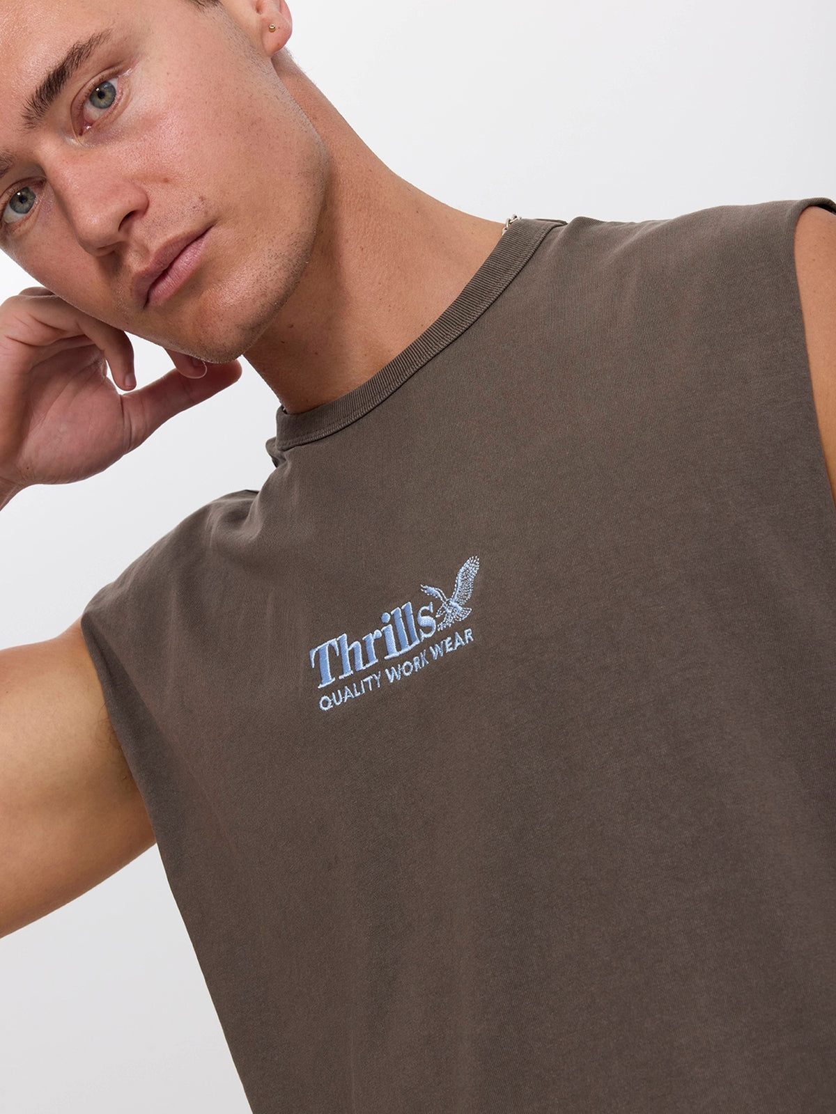 Thrills Workwear Embro Merch Fit Muscle Tee - Bungee Cord XS