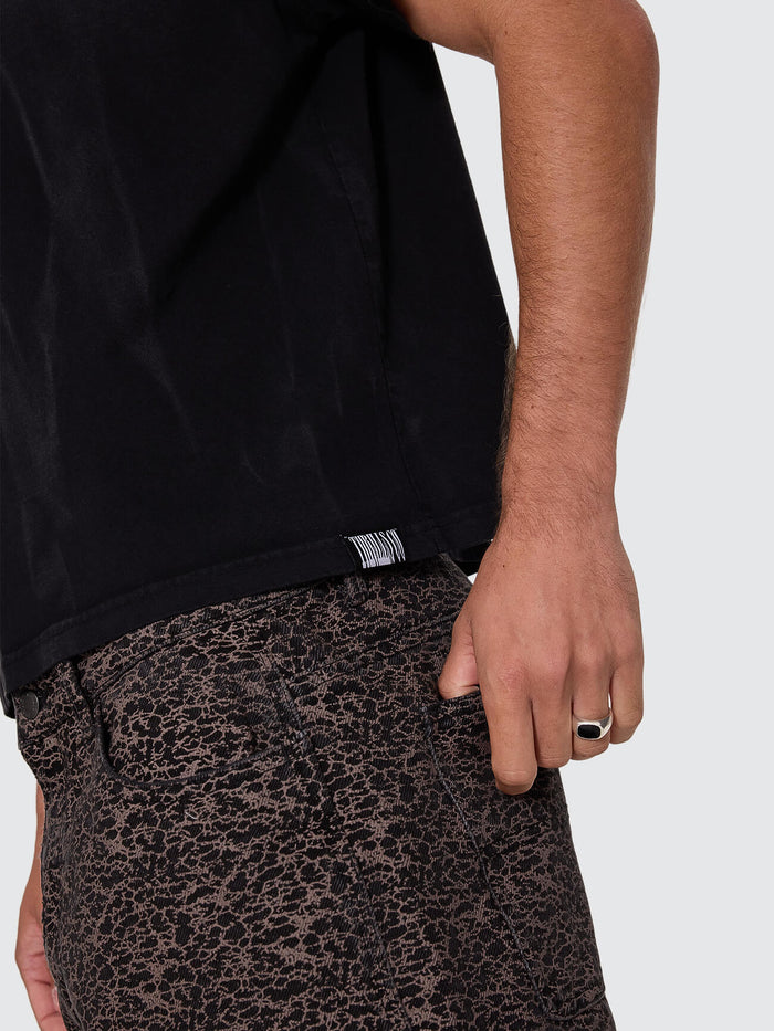 Natural Occurrence Merch Fit Cropped Tee - Dark Faded Splatter Black XS