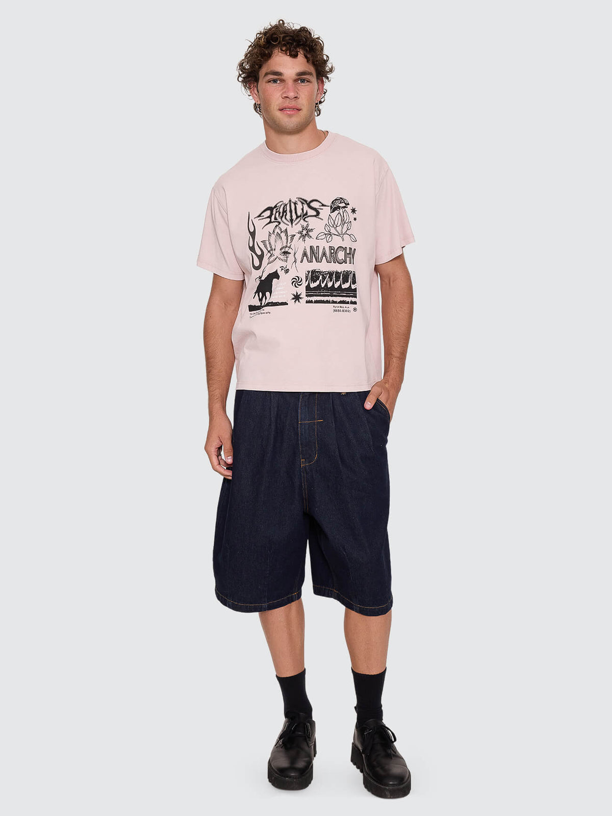 Mind Over Matter Merch Fit Cropped Tee - Blush XS