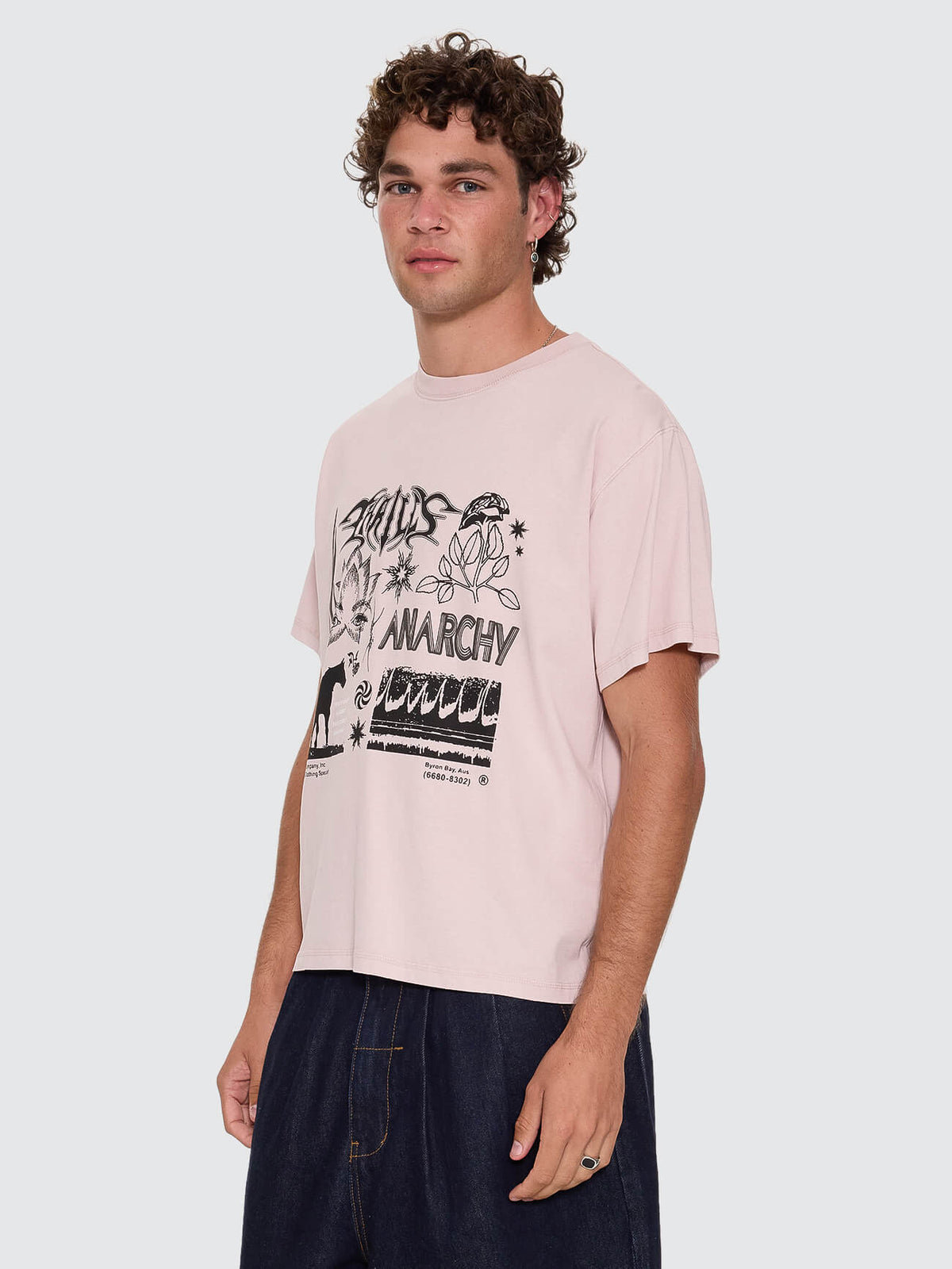 Mind Over Matter Merch Fit Cropped Tee - Blush XS