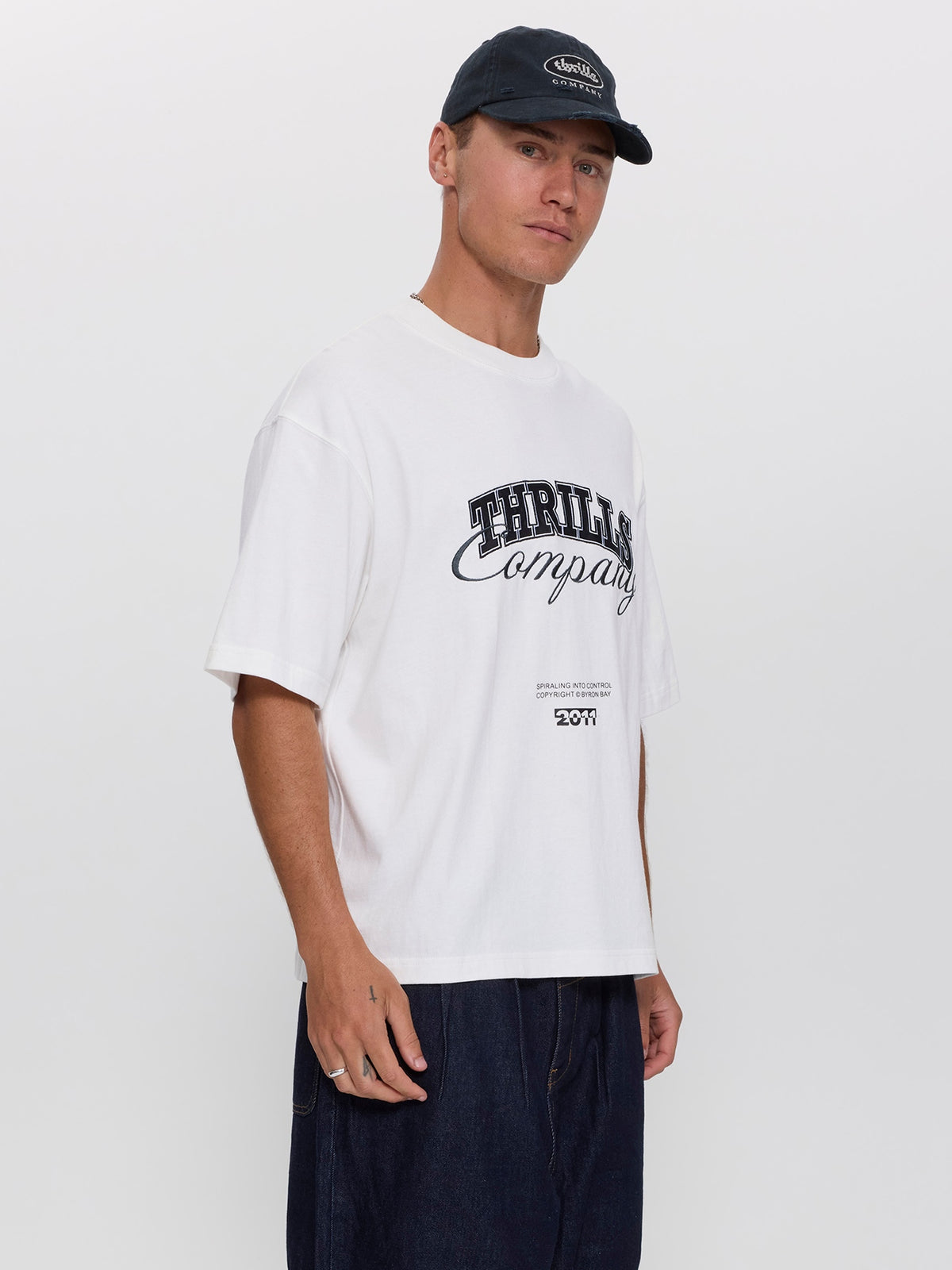 Spiraling Box Crop Tee - Dirty White XS