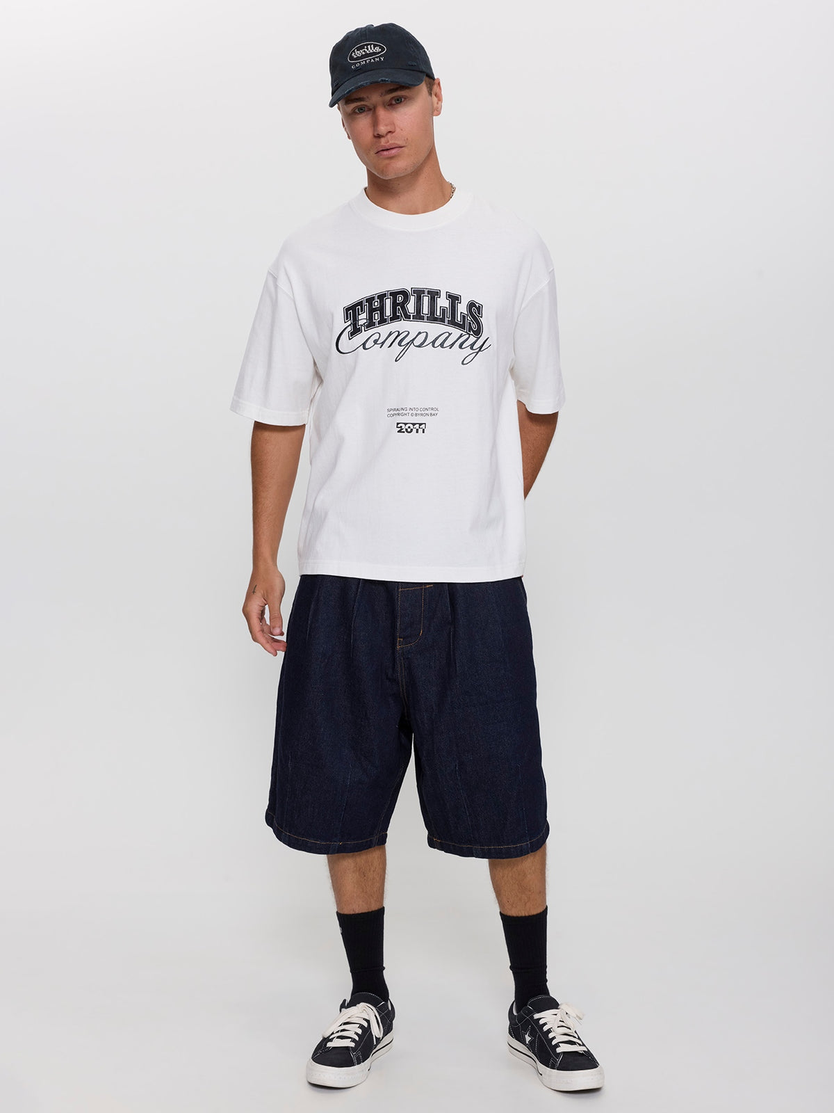 Spiraling Box Crop Tee - Dirty White XS