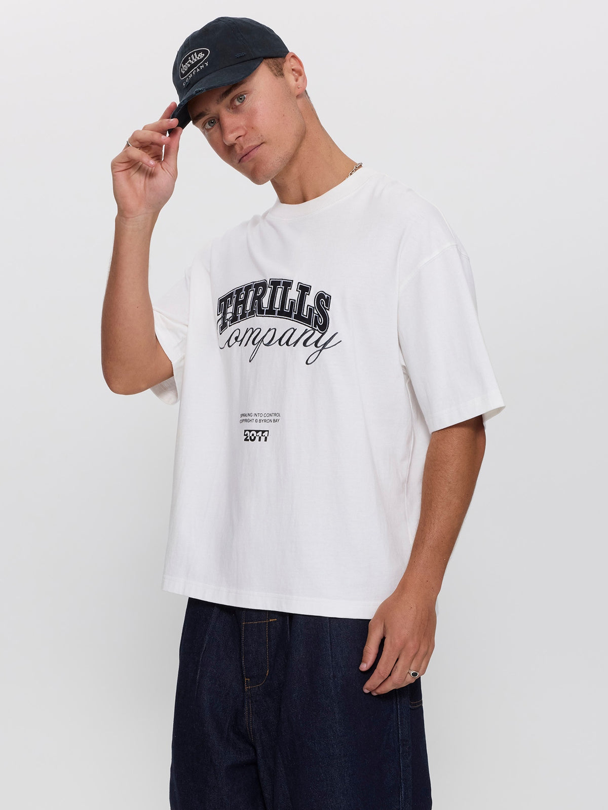 Spiraling Box Crop Tee - Dirty White XS