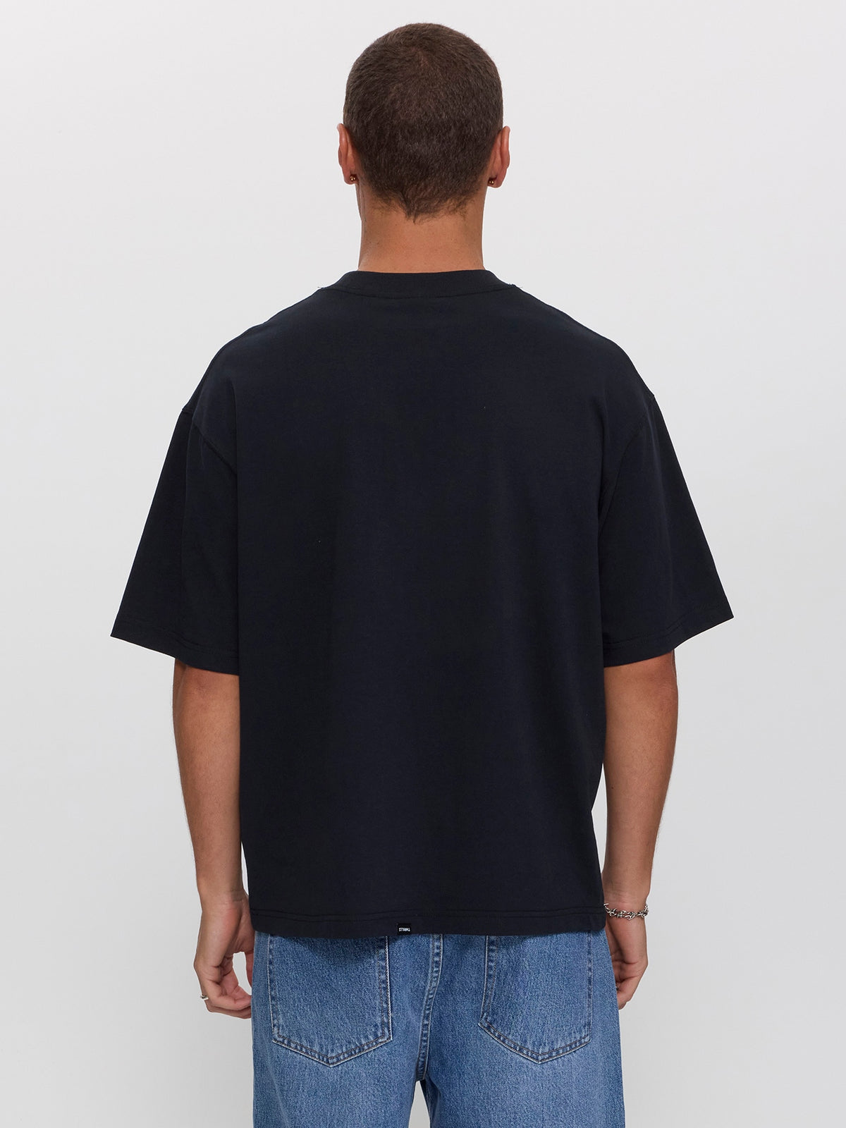 Spiraling Box Crop Tee - Washed Black XS