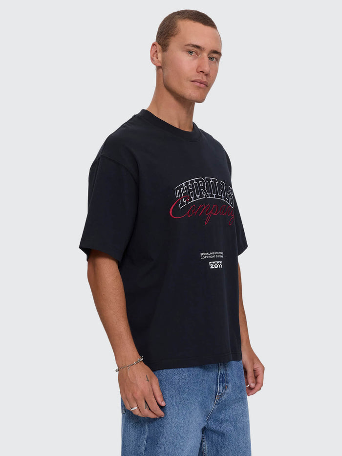 Spiraling Box Crop Tee - Washed Black XS