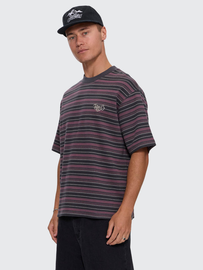 No Clue Stripe Box Crop Tee - Nirvana Stripe XXS