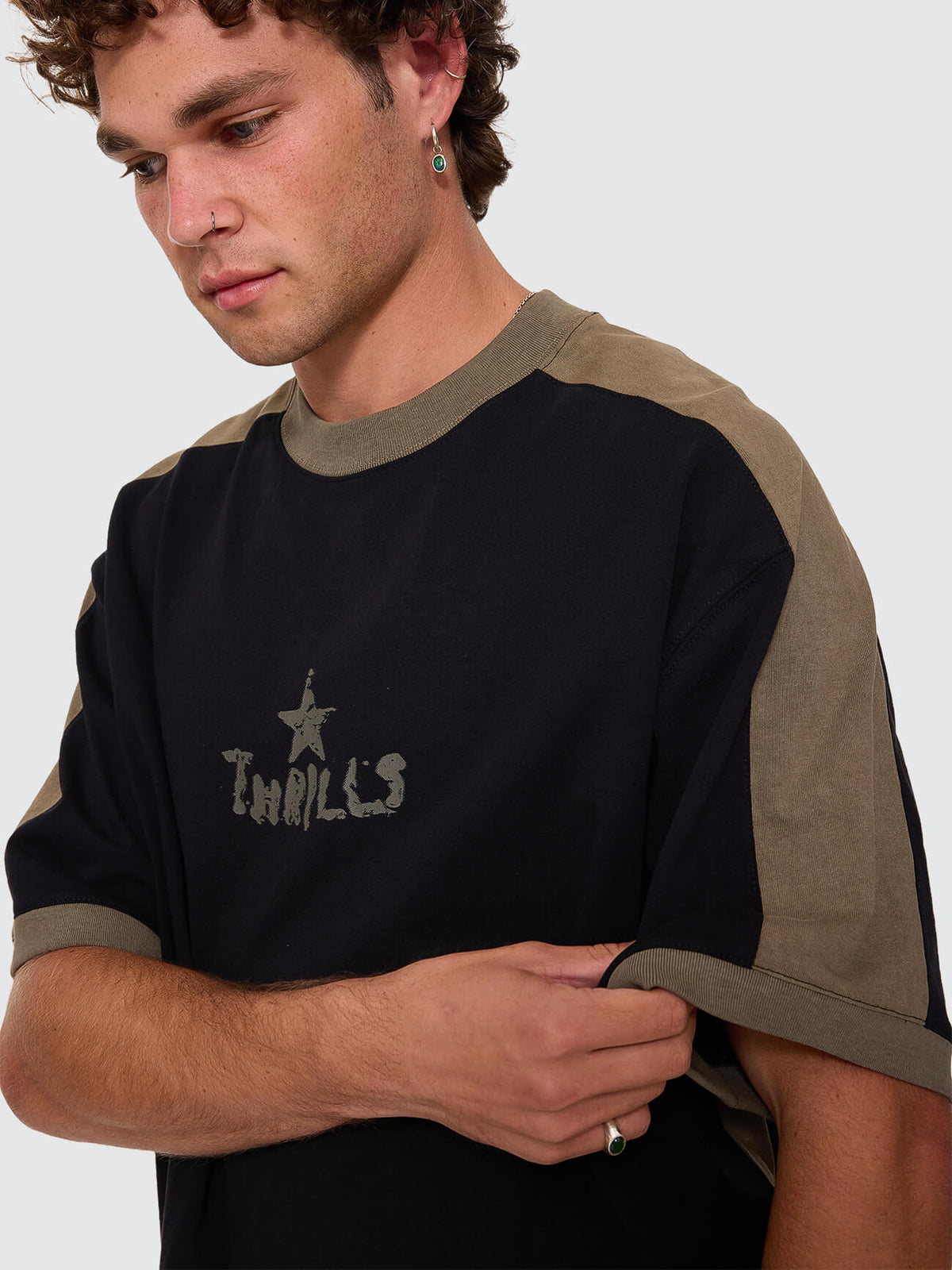 New Ways Of Living Box Crop Panel Tee - Black XS