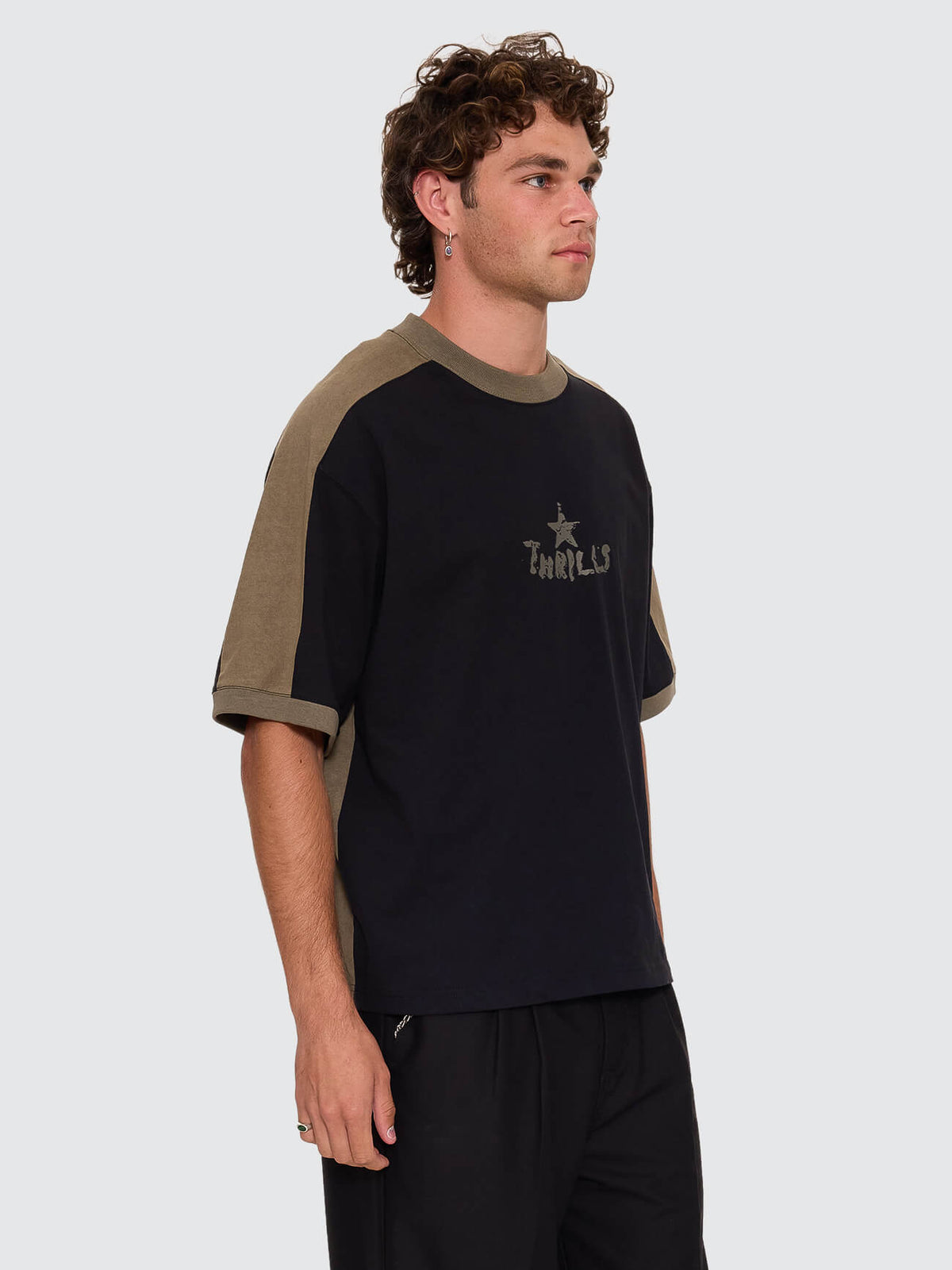 New Ways Of Living Box Crop Panel Tee - Black XS