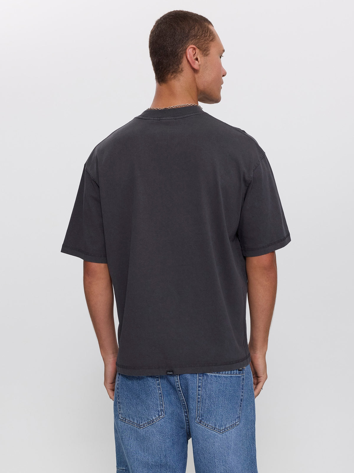 Flowers Of Tomorrow Box Crop Applique Tee - Dark Charcoal XS