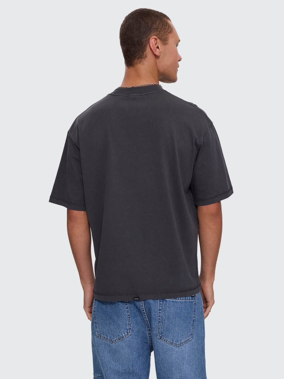 Flowers Of Tomorrow Box Crop Applique Tee - Dark Charcoal XS