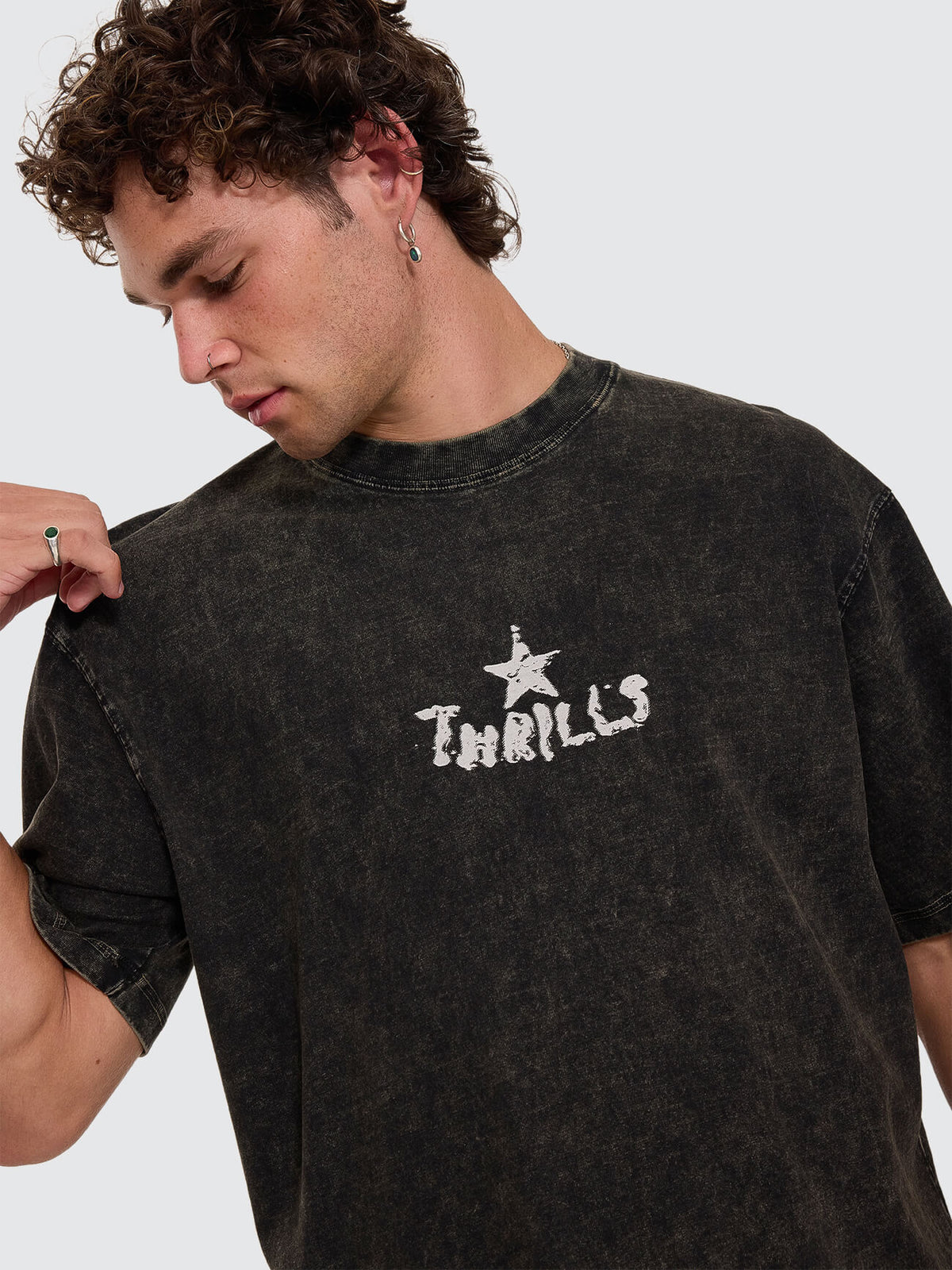 New Ways Of Living Box Crop Tee - Overdye Tarmac XS