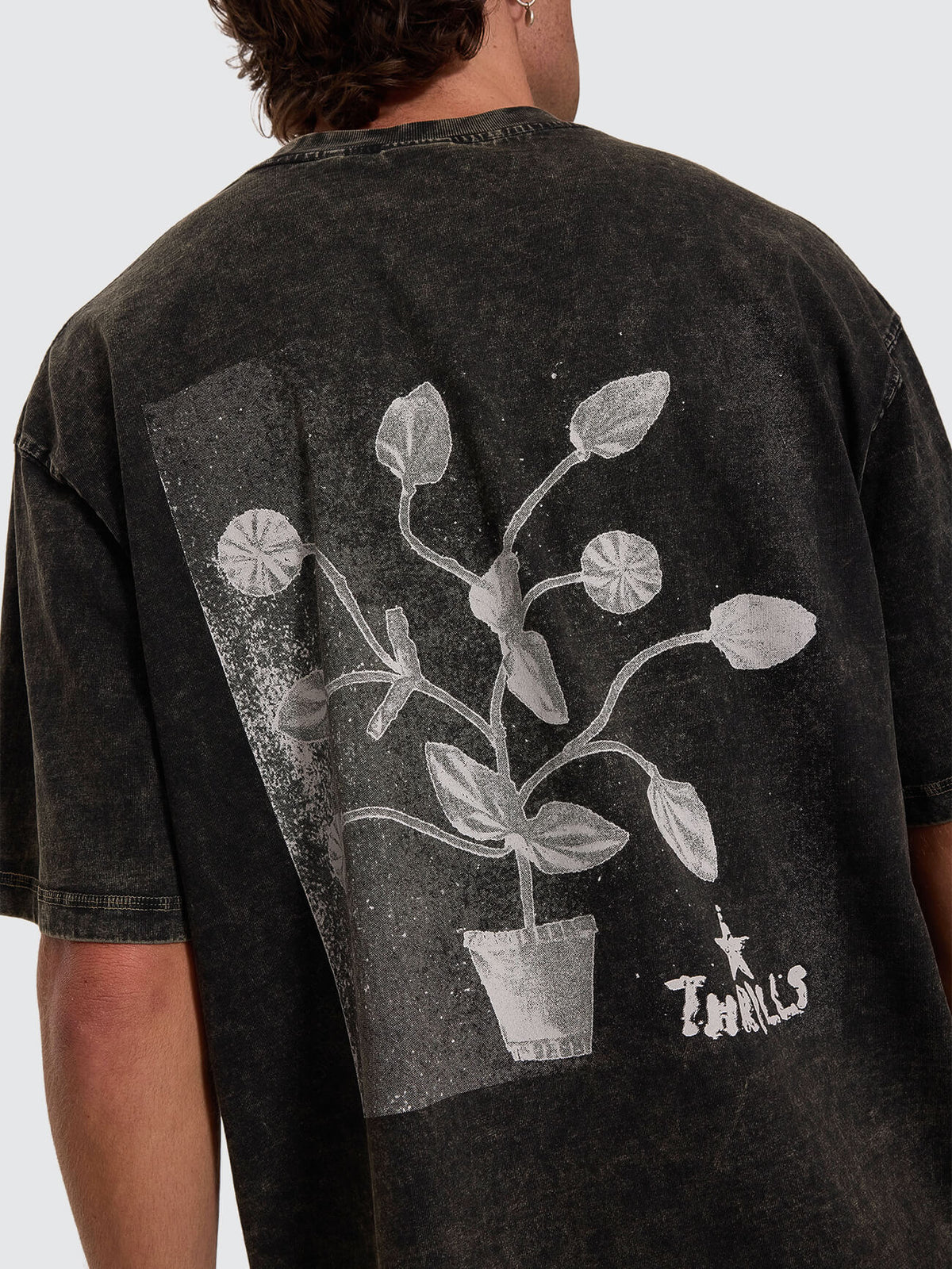 New Ways Of Living Box Crop Tee - Overdye Tarmac XS