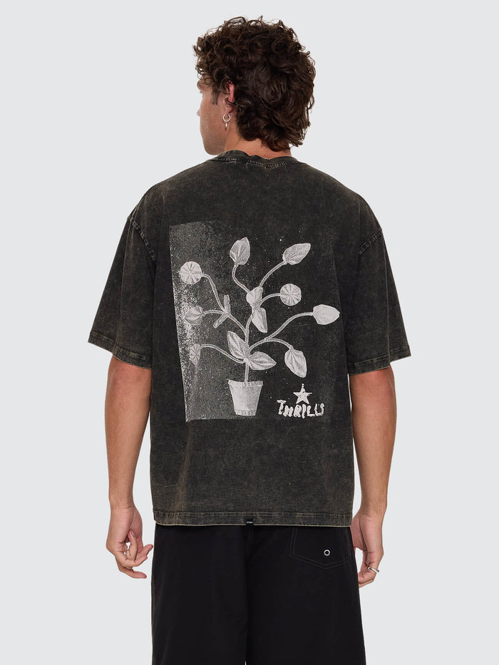 New Ways Of Living Box Crop Tee - Overdye Tarmac XS