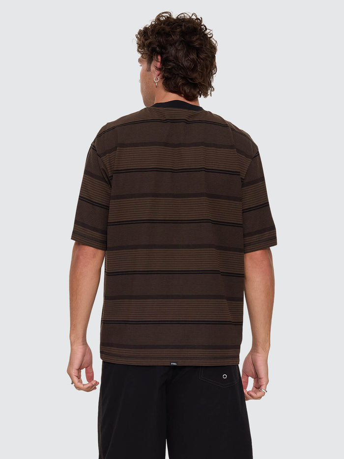 New Ways Of Living Merch Fit Stripe Tee - Tarmac XS