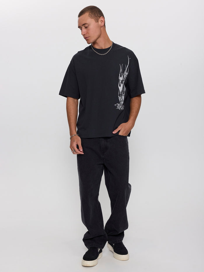 Matter of Flame Box Crop Tee - Faded Black XS