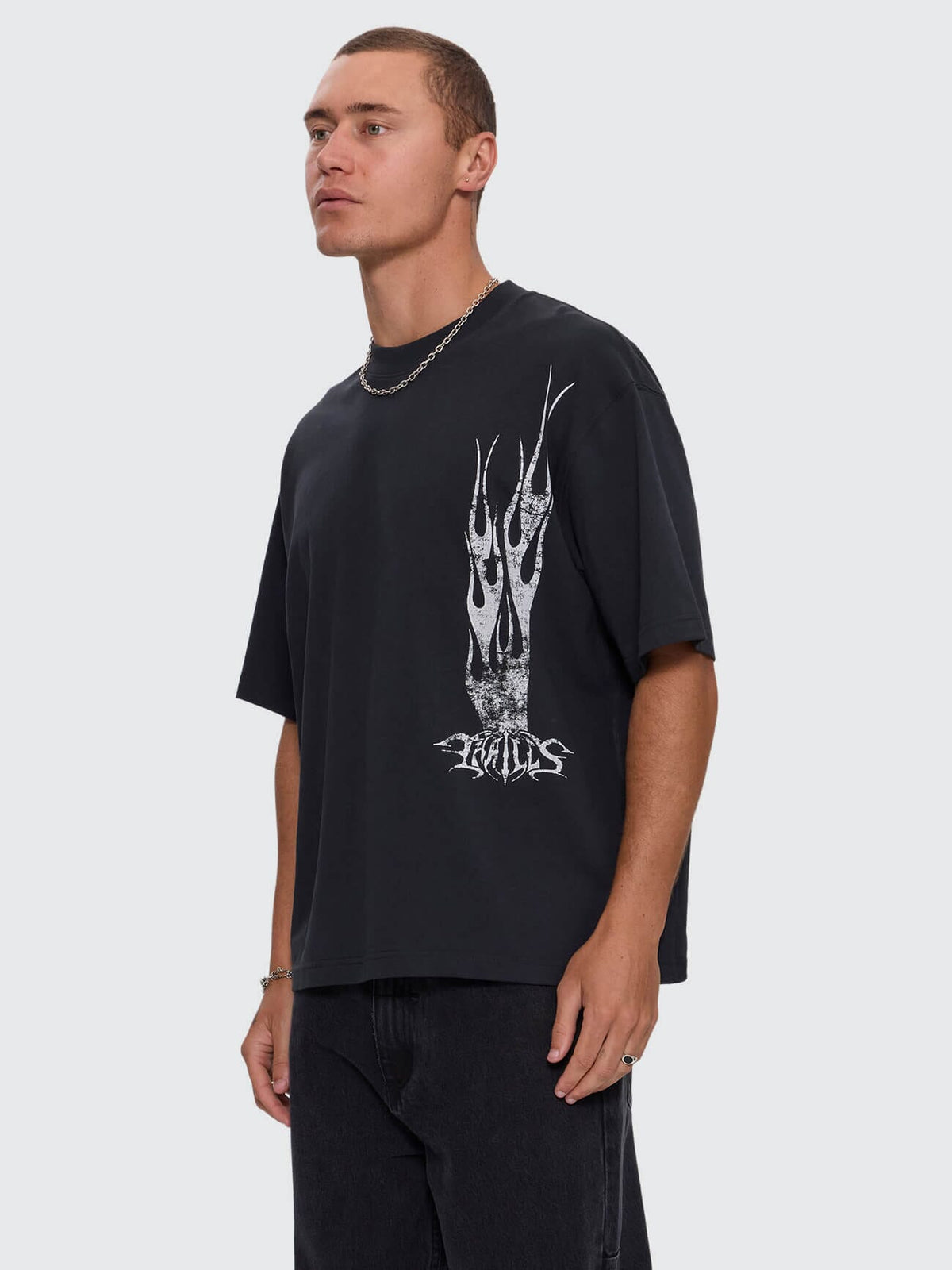 Matter of Flame Box Crop Tee - Faded Black XS