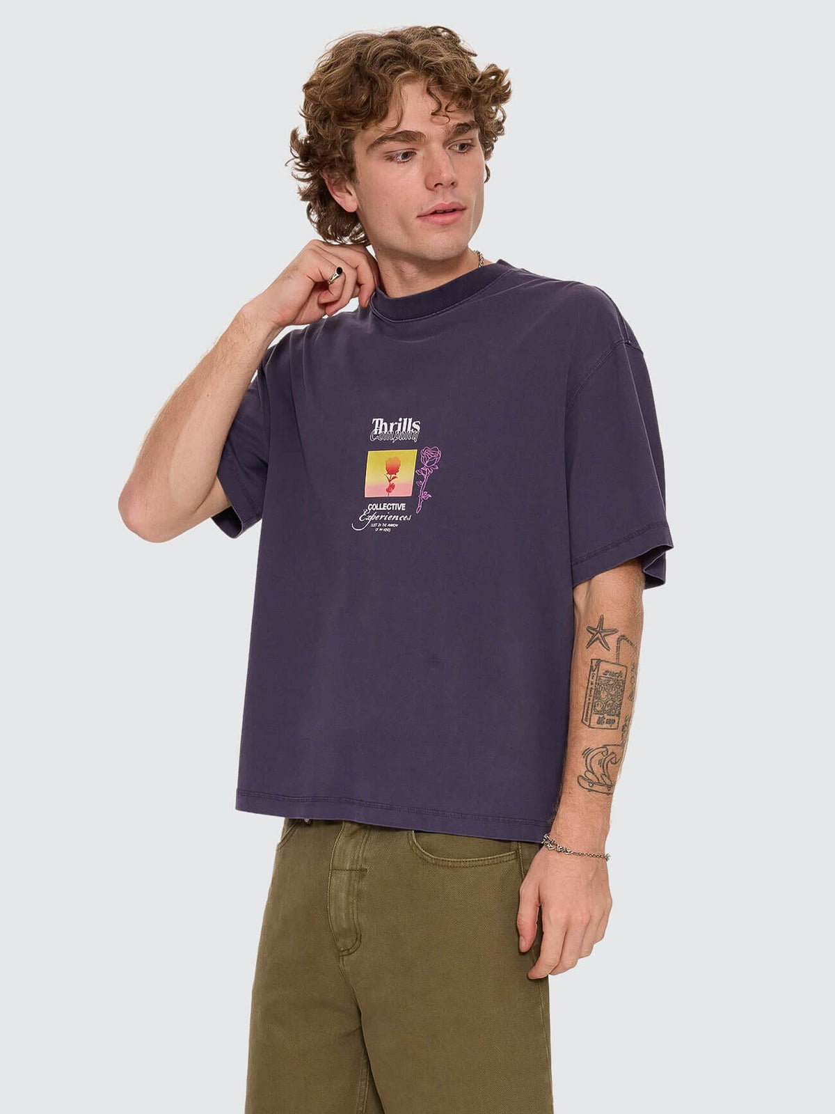 Collective Experiences Box Crop Tee - Graphite XS