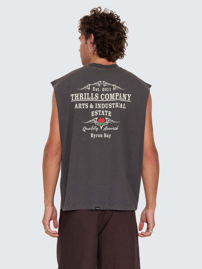 Banner of Strength Box Crop Muscle Tee - Merch Black XS