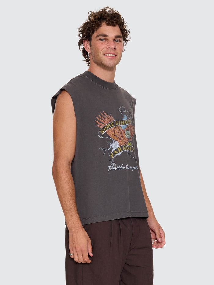 Banner of Strength Box Crop Muscle Tee - Merch Black XS