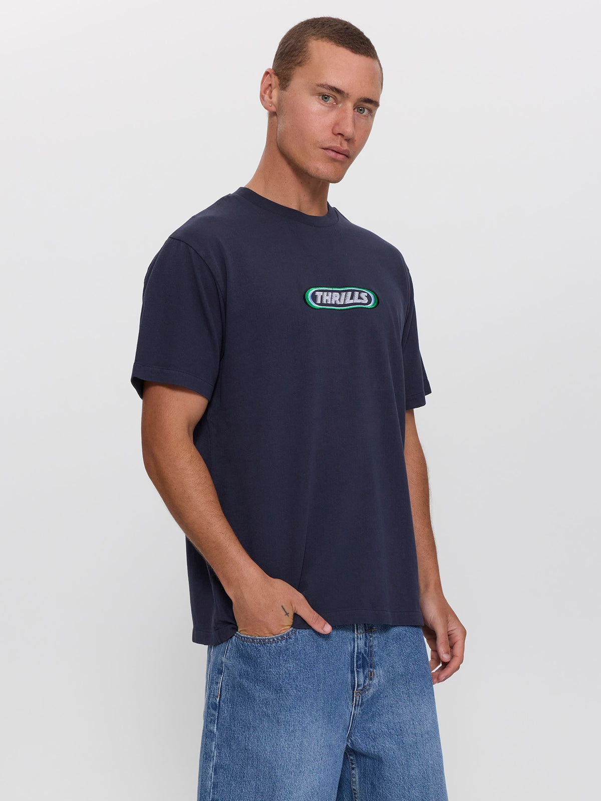 Built to Win Embro Merch Fit Tee - Indigo Marble XS