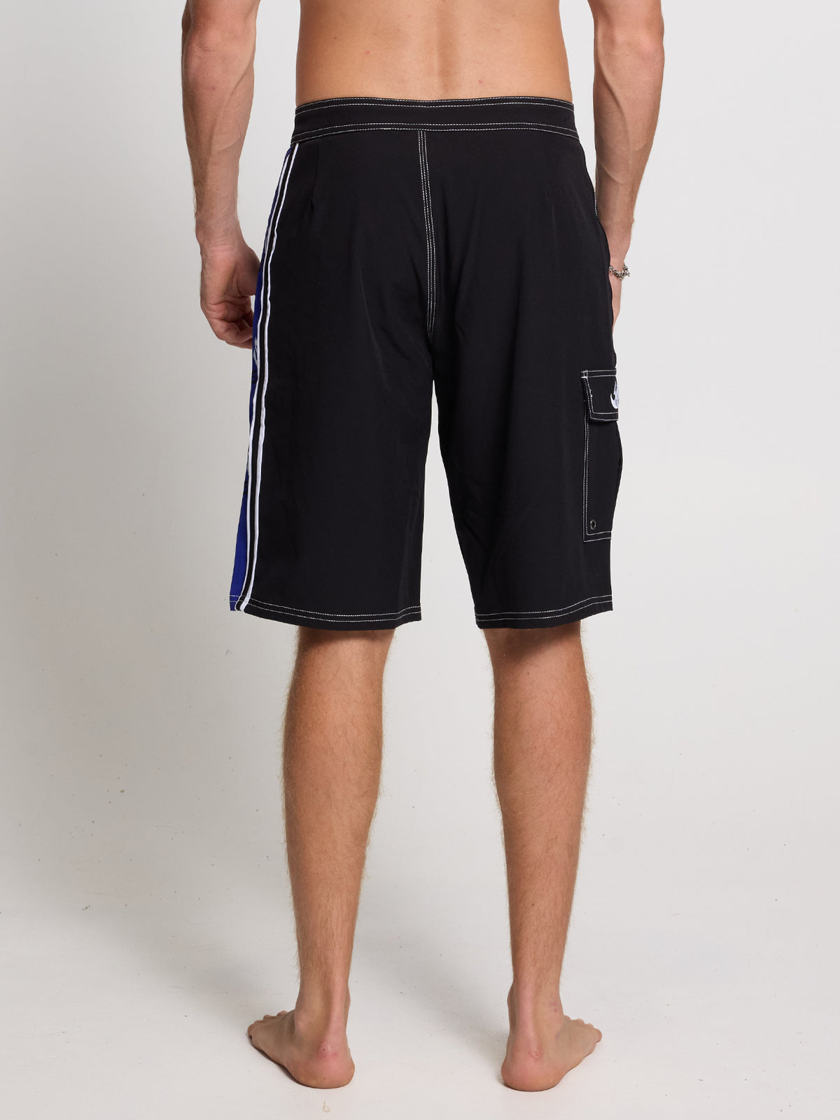 Staggered Panel Boardshort - Black - Surf the Web 26