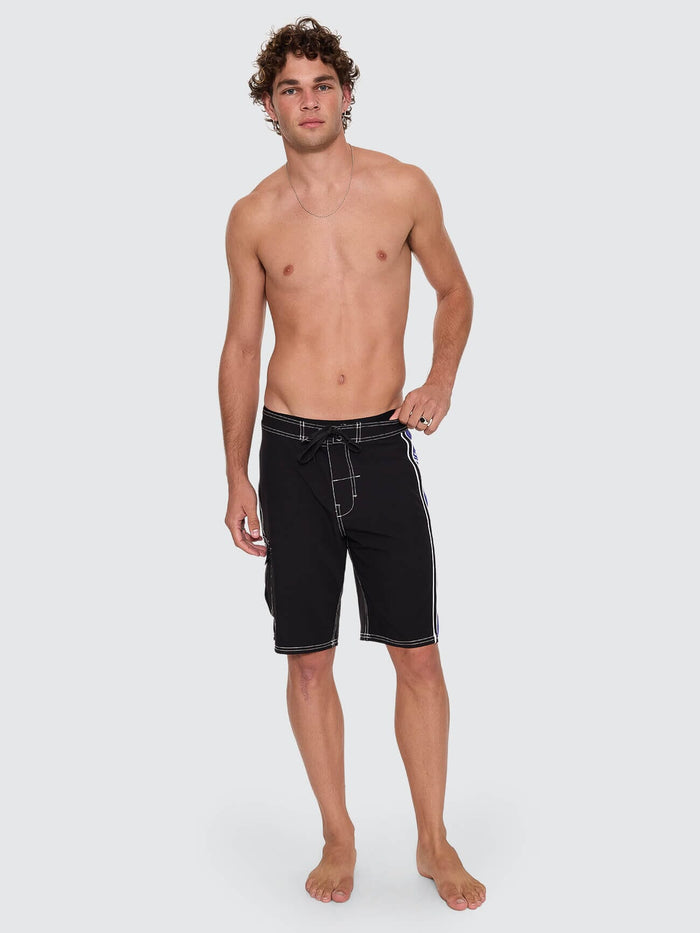 Staggered Panel Boardshort - Black - Surf the Web 26