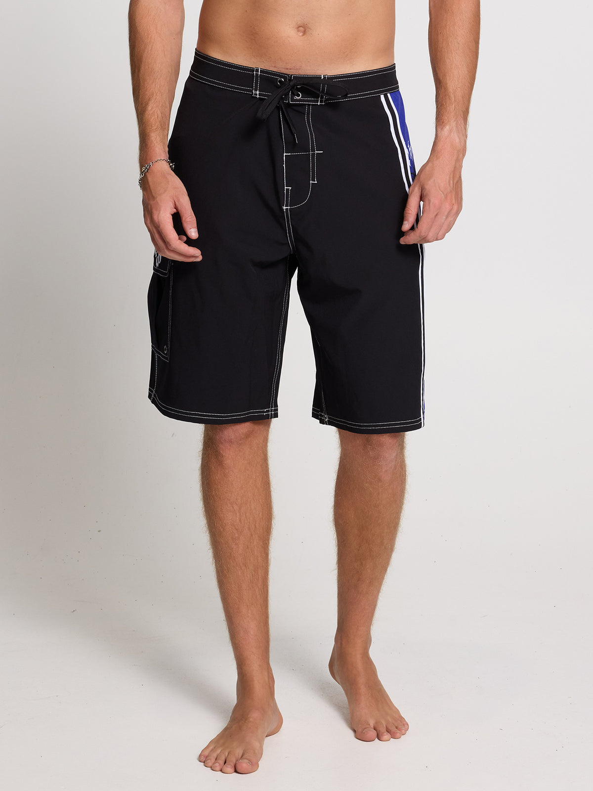 Staggered Panel Boardshort - Black - Surf the Web 26