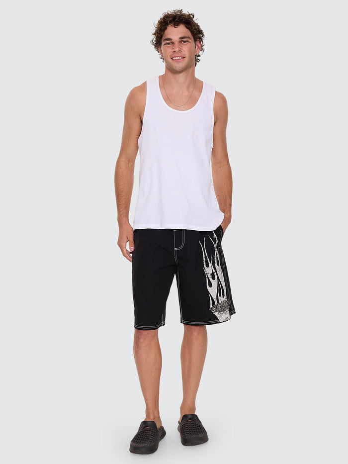 Mind Over Matter Elastic Boardshort - Black 26
