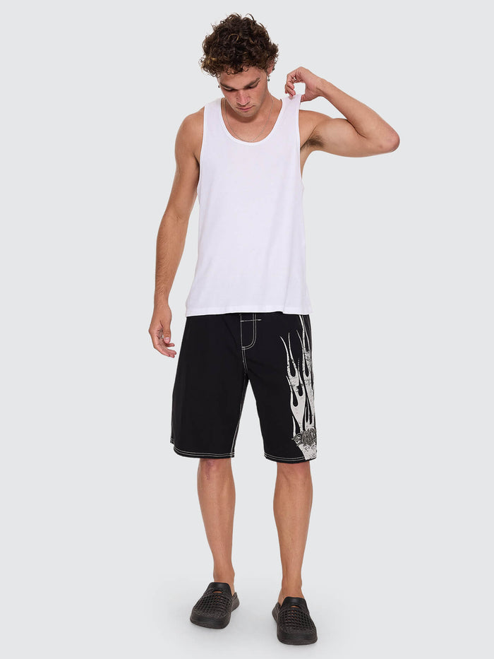 Mind Over Matter Elastic Boardshort - Black 26