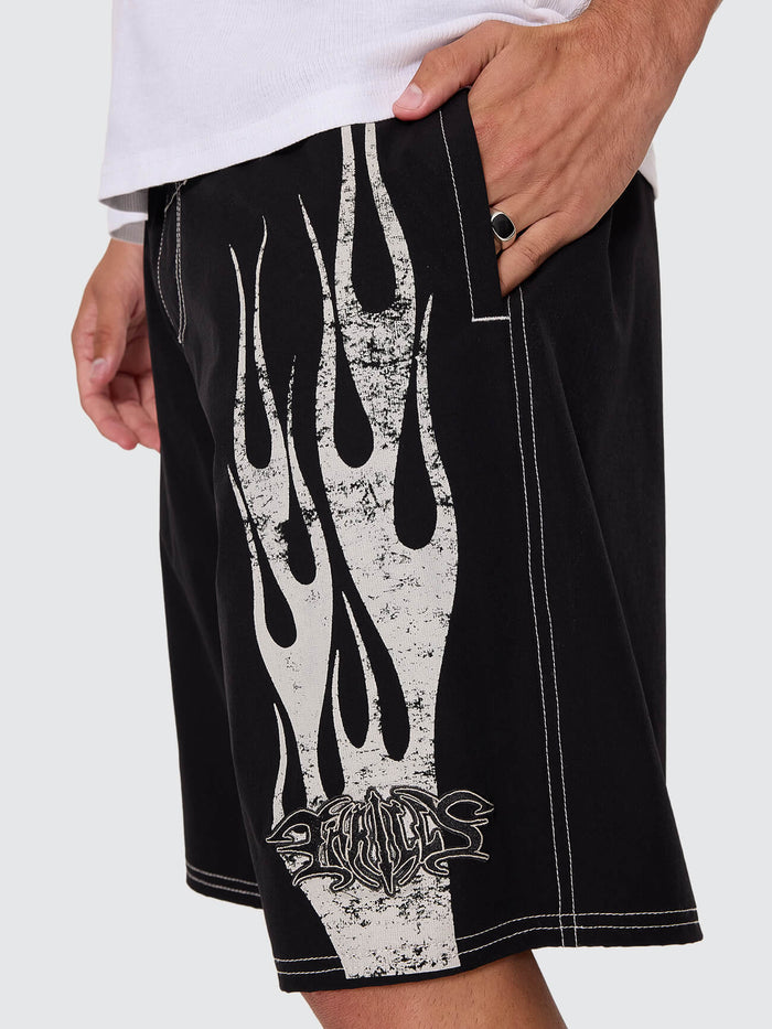 Mind Over Matter Elastic Boardshort - Black 26