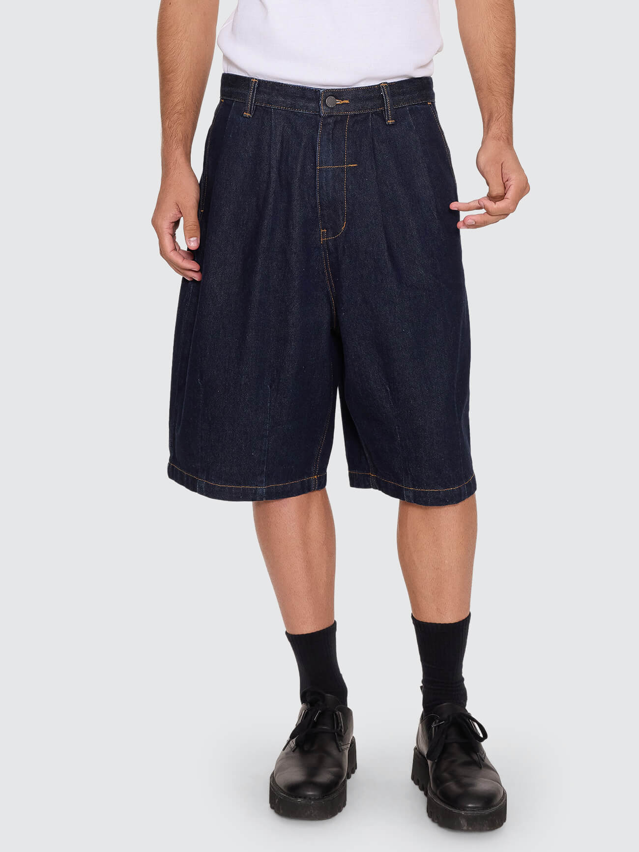 Chaos Barrel Leg Denim Balloon Baggy Short - Raw Indigo 26