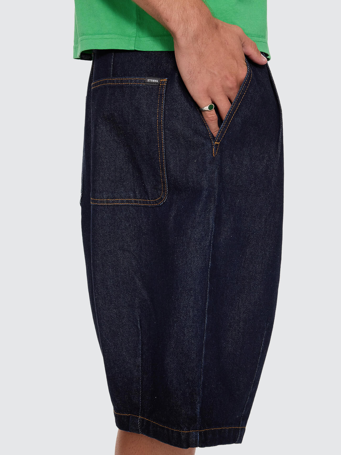 Chaos Barrel Leg Denim Balloon Baggy Short - Raw Indigo 26