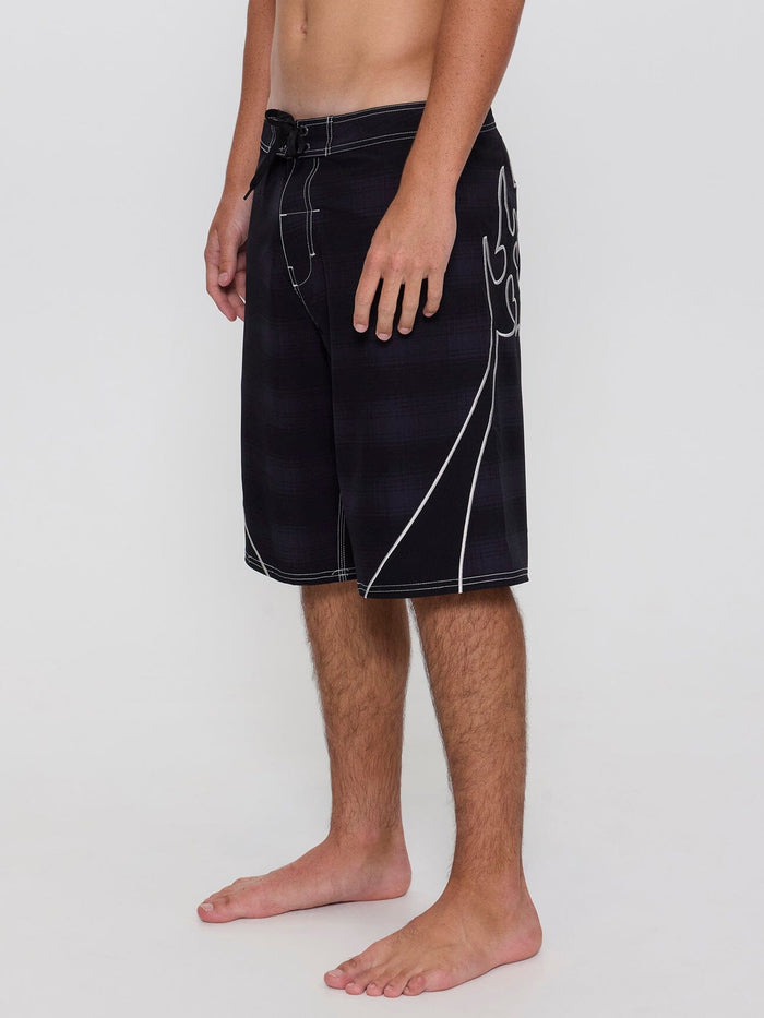 Dagger Boardshort - Black Plaid 26