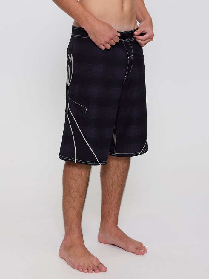 Dagger Boardshort - Black Plaid 26